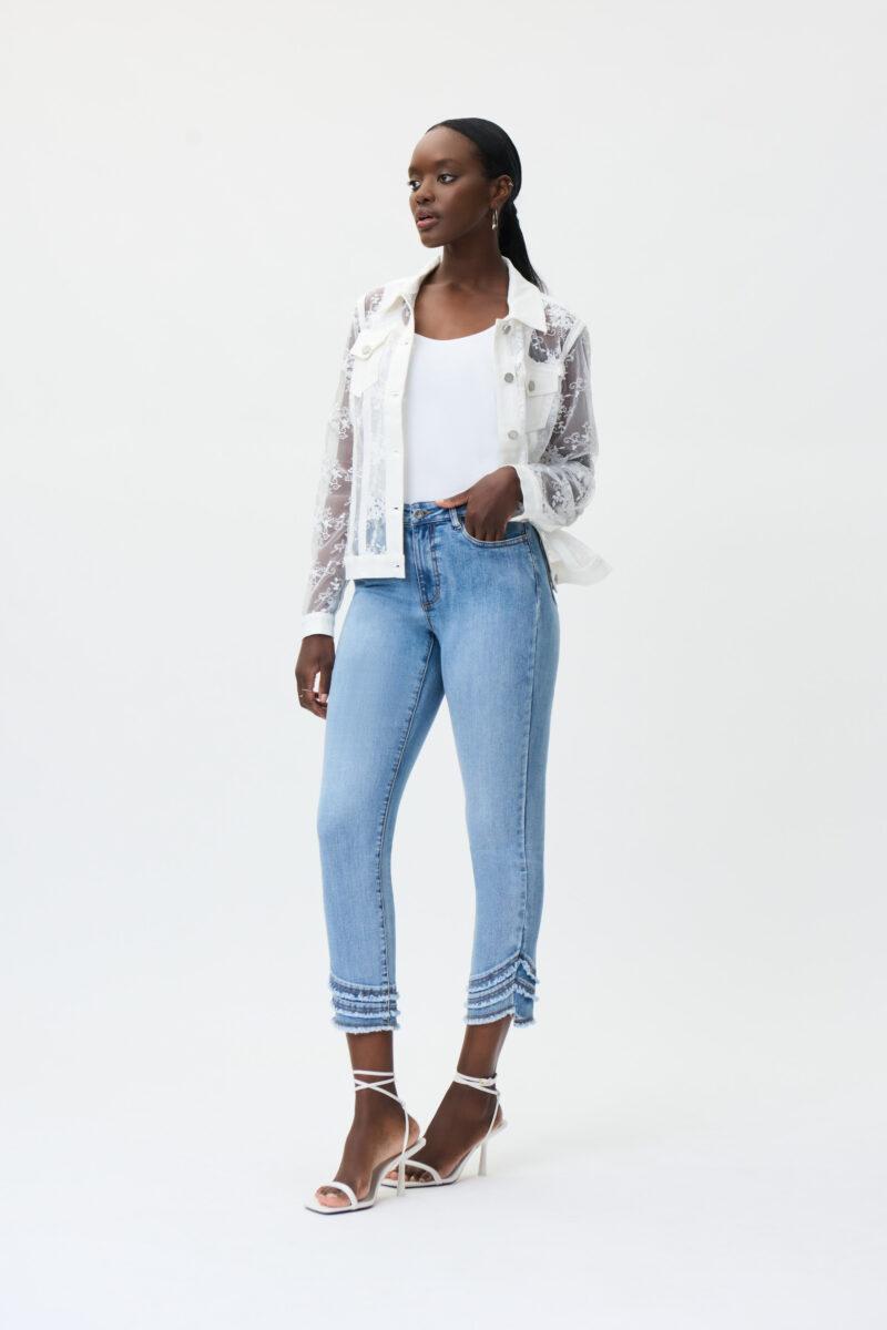 RIBKOFF - Stretch jeans with fringed seams at the bottom